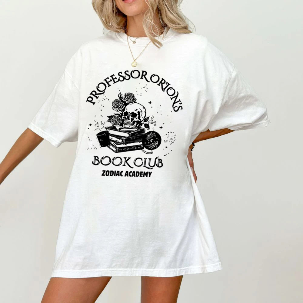 Zodiac Academy Professor Orion's Book Club Short Sleeve Top