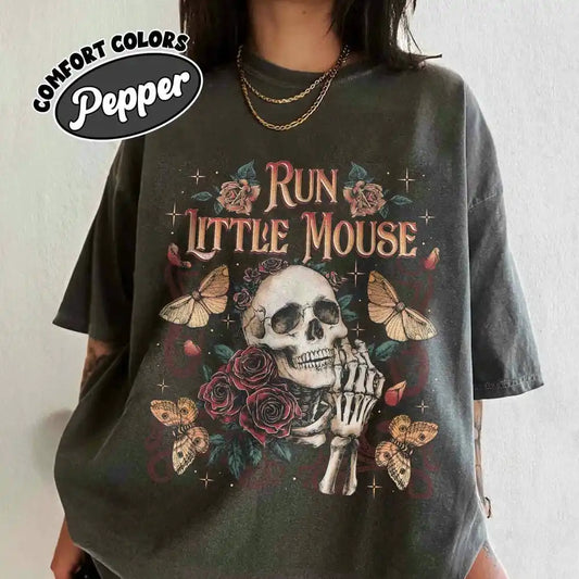 Haunting Adeline Run Little Mouse Rose Skeleton Short Sleeve Top