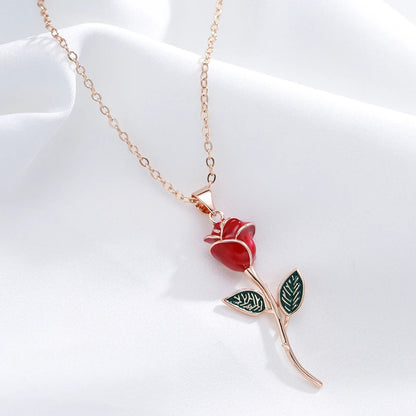 Disney Princess Beauty and the Beast Rose Flower Necklace