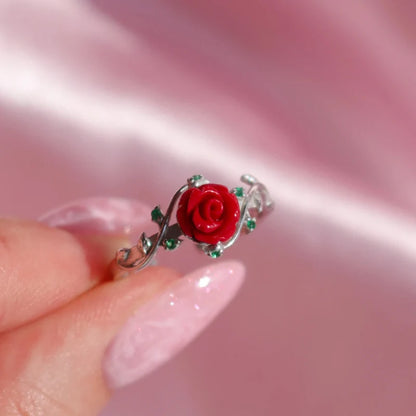 Disney Princess Beauty and the Beast Rose Flower Ring