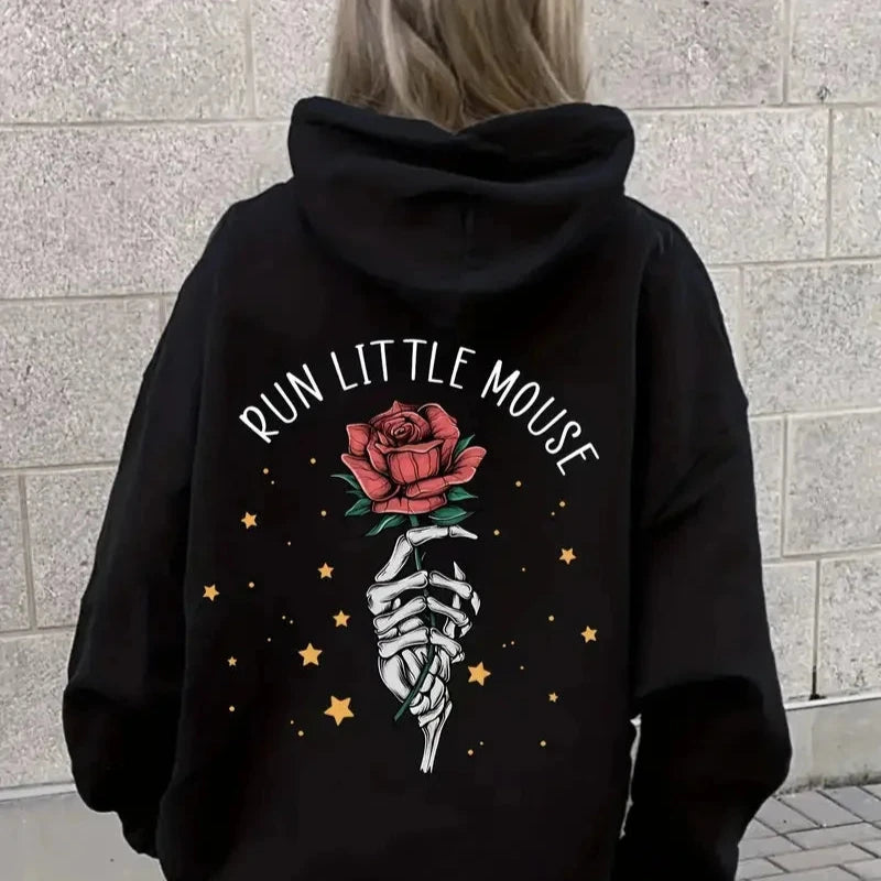 Sudadera con capucha con diseño de la pequeña rosa del ratoncito Adeline Run