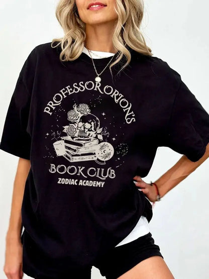 Zodiac Academy Professor Orion's Book Club Short Sleeve Top