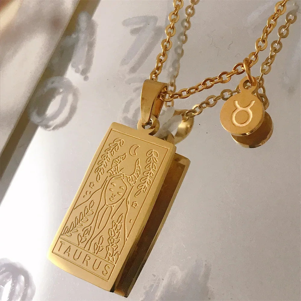 Zodiac Academy Geometric Zodiac Sign Necklaces