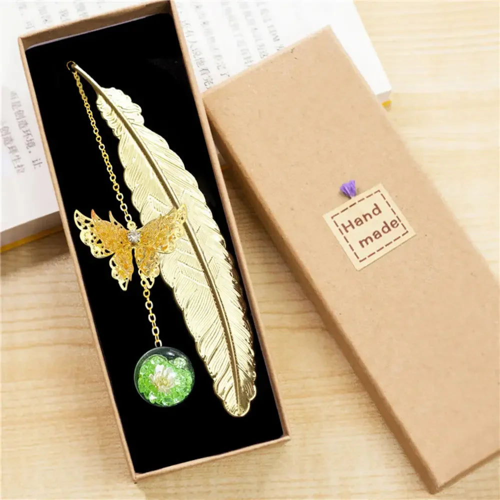 Butterfly Feather Metal Bookmark
