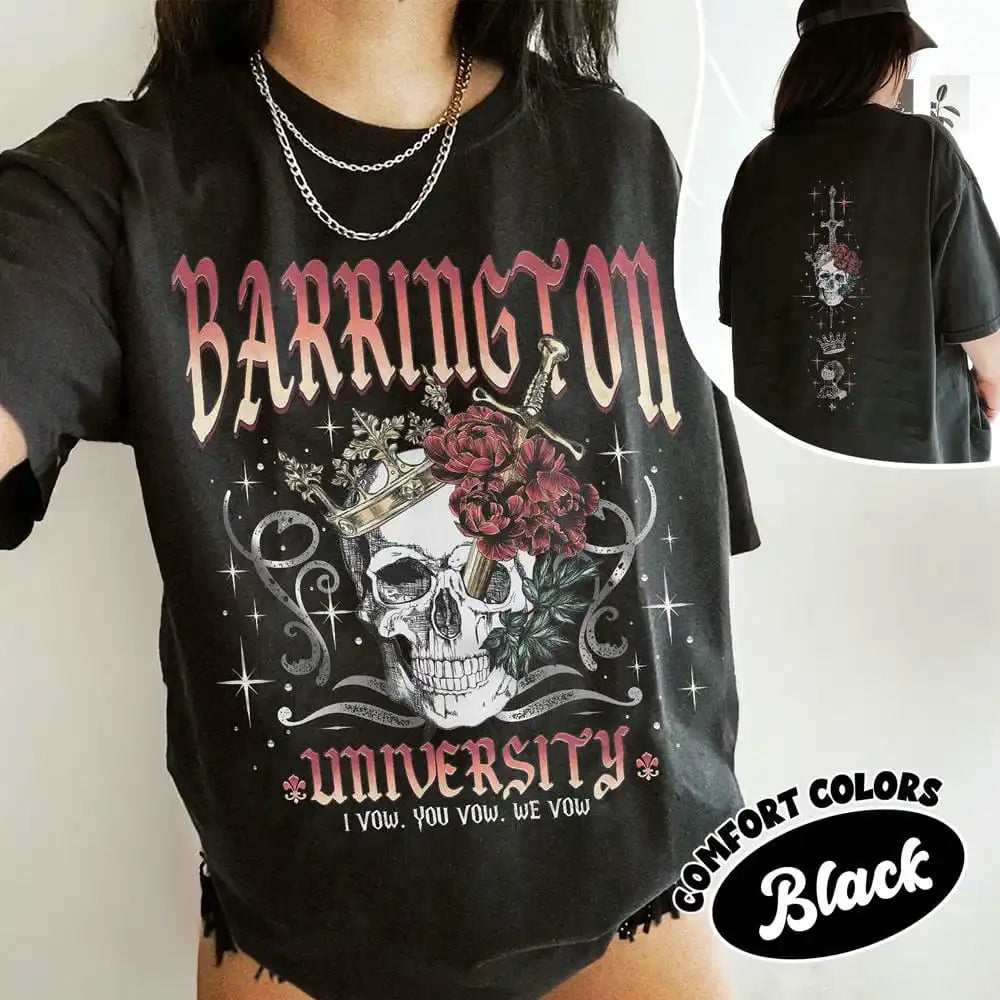 L.O.R.D.S. The Ritual Barrington University Rose Skull Short Sleeve Top