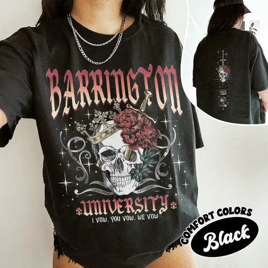 L.O.R.D.S. The Ritual Barrington University Rose Skull Short Sleeve Top